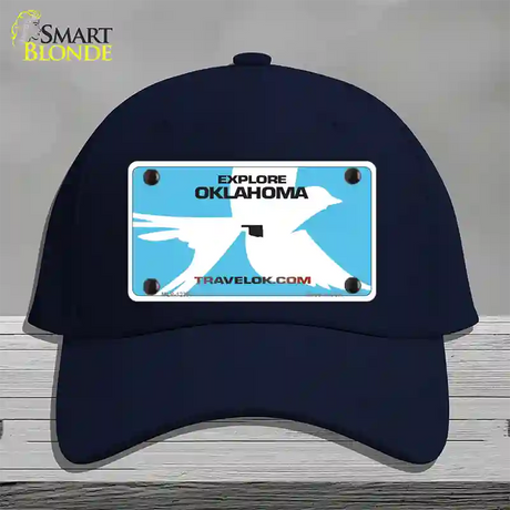 Oklahoma Travel Blank Novelty License Plate Hat Cotton / Navy