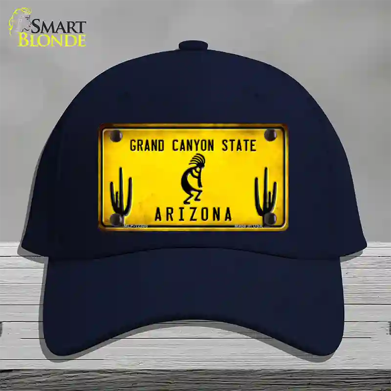 Arizona Kokopelli Yellow Novelty License Plate Hat Cotton / Navy