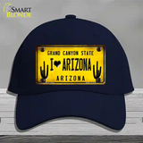 I love Arizona Yellow Novelty License Plate Hat Cotton / Navy