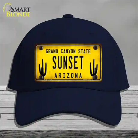 Arizona Sunset Novelty License Plate Hat Cotton / Navy