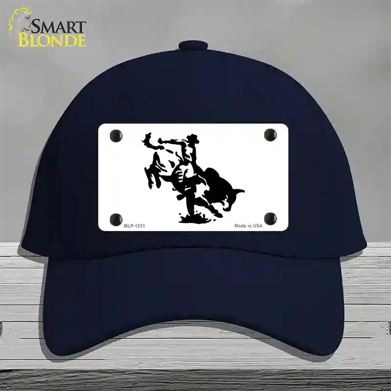 Bull Rider Novelty License Plate Hat Cotton / Navy