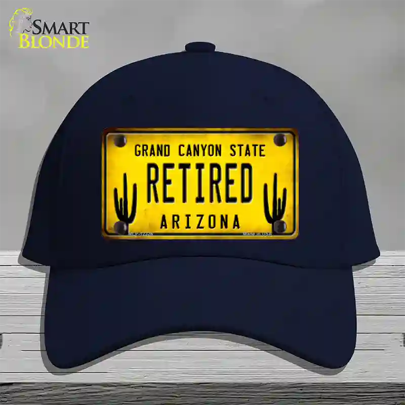 Arizona Retired Yellow Novelty License Plate Hat Cotton / Navy