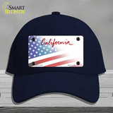 California Plate American Flag Novelty License Plate Hat Cotton / Navy