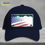 Colorado with American Flag Novelty License Plate Hat Cotton / Navy