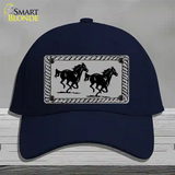 Two Running Horses Novelty License Plate Hat Cotton / Navy