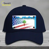 South Carolina with American Flag Novelty License Plate Hat Cotton / Navy