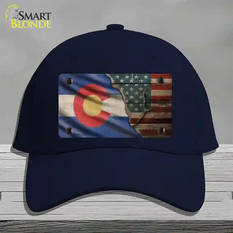 Colorado/American Flag Novelty License Plate Hat Cotton / Navy