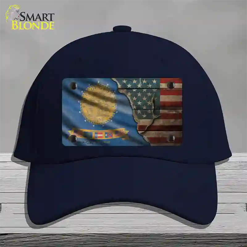 Georgia/American Flag Novelty License Plate Hat Cotton / Navy