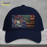 Michigan/American Flag Novelty License Plate Hat Cotton / Navy