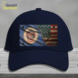 Minnesota/American Flag Novelty License Plate Hat Cotton / Navy