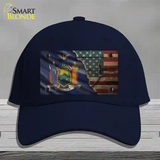 New York/American Flag Novelty License Plate Hat Cotton / Navy