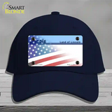 Illinois Lincoln with American Flag Novelty License Plate Hat Cotton / Navy