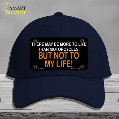 More To Life Than Motorcycles Novelty License Plate Hat Cotton / Navy