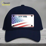 New York Liberty Plate American Flag Novelty License Plate Hat Cotton / Navy