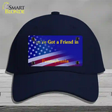 Pennsylvania Blue with American Flag Novelty License Plate Hat Cotton / Navy