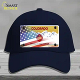 Colorado Firefighter Plate American Flag Novelty License Plate Hat Cotton / Navy