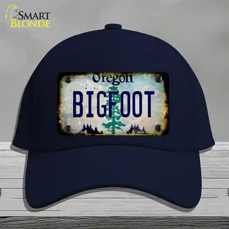 Bigfoot Oregon Novelty License Plate Hat Cotton / Navy