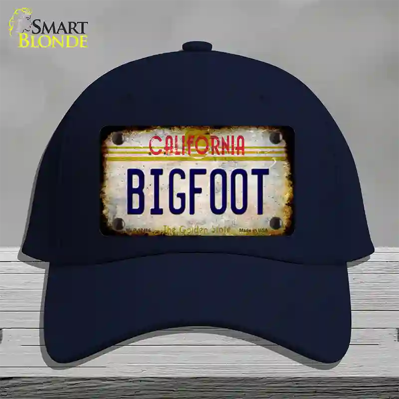 Bigfoot California Novelty License Plate Hat Cotton / Navy