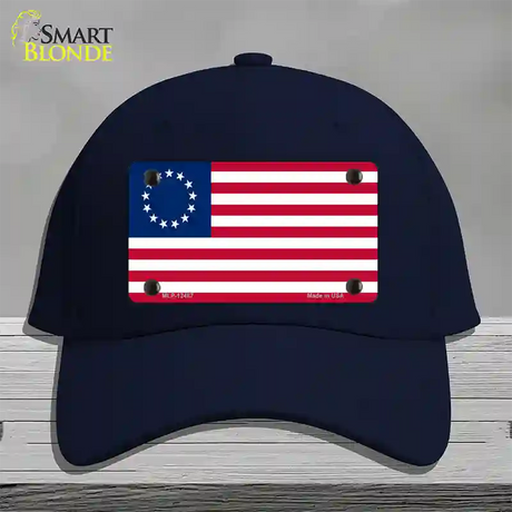 Betsy Ross American Flag Novelty License Plate Hat Cotton / Navy