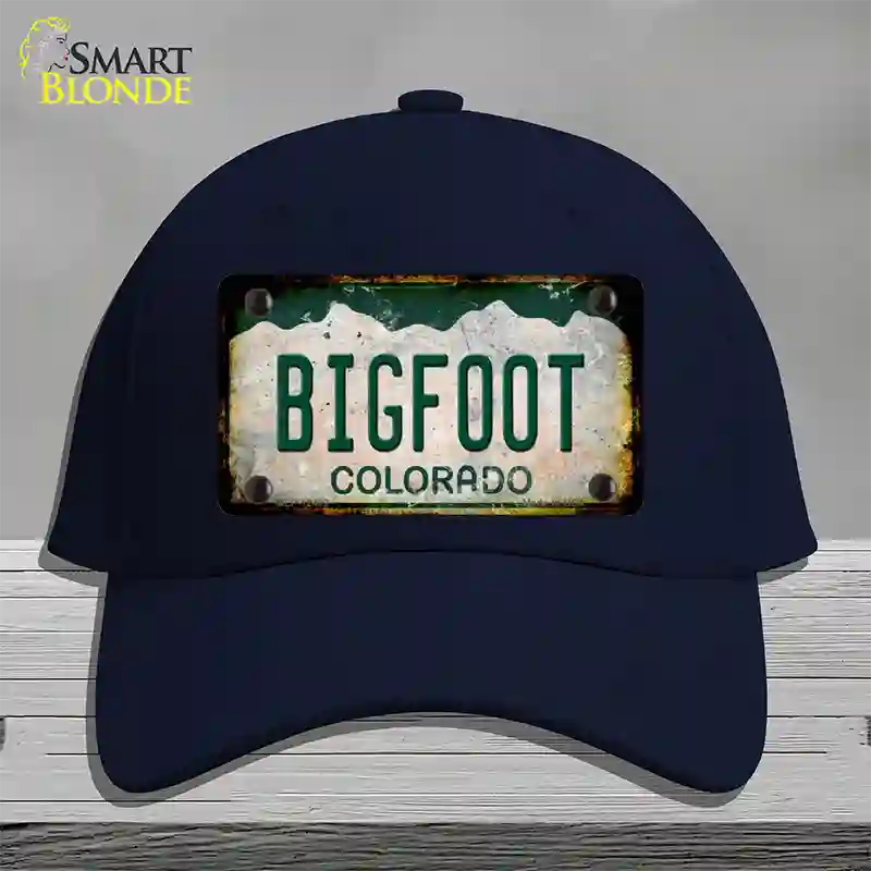 Bigfoot Colorado Rusty Novelty License Plate Hat Cotton / Navy