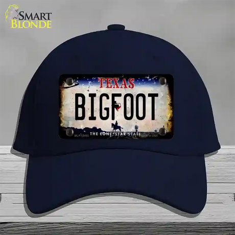 Bigfoot Texas Novelty License Plate Hat Cotton / Navy