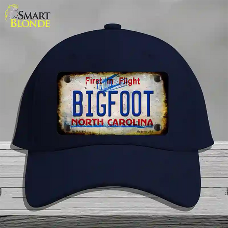 Bigfoot North Carolina Novelty License Plate Hat Tag Cotton / Navy