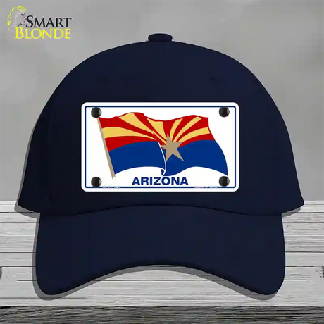 Arizona Waving Flag Novelty License Plate Hat Cotton / Navy