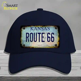 Route 66 Kansas Rusty Novelty License Plate Hat Cotton / Navy