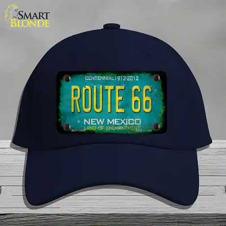 Route 66 New Mexico Rusty Novelty License Plate Hat Cotton / Navy