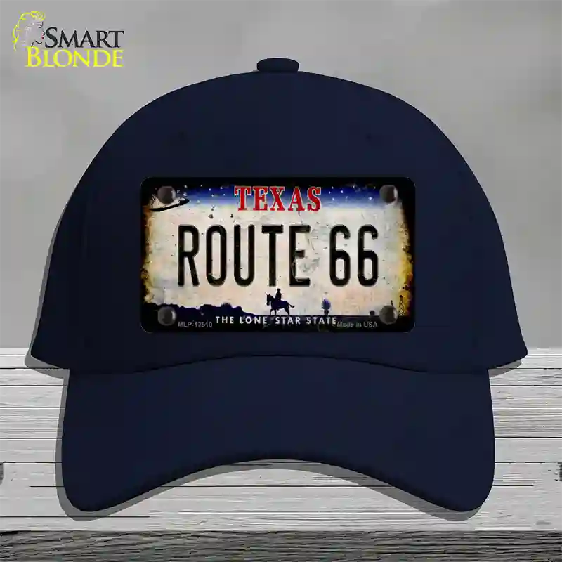 Route 66 Texas Rusty Novelty License Plate Hat Cotton / Navy