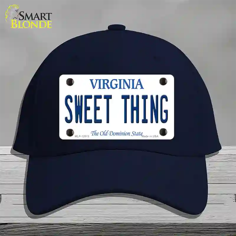 Sweet Thing Virginia Novelty License Plate Hat Cotton / Navy