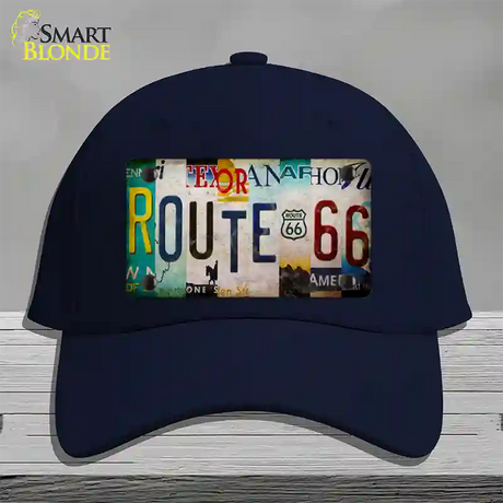 Route 66 Strip Novelty License Plate Hat Cotton / Navy