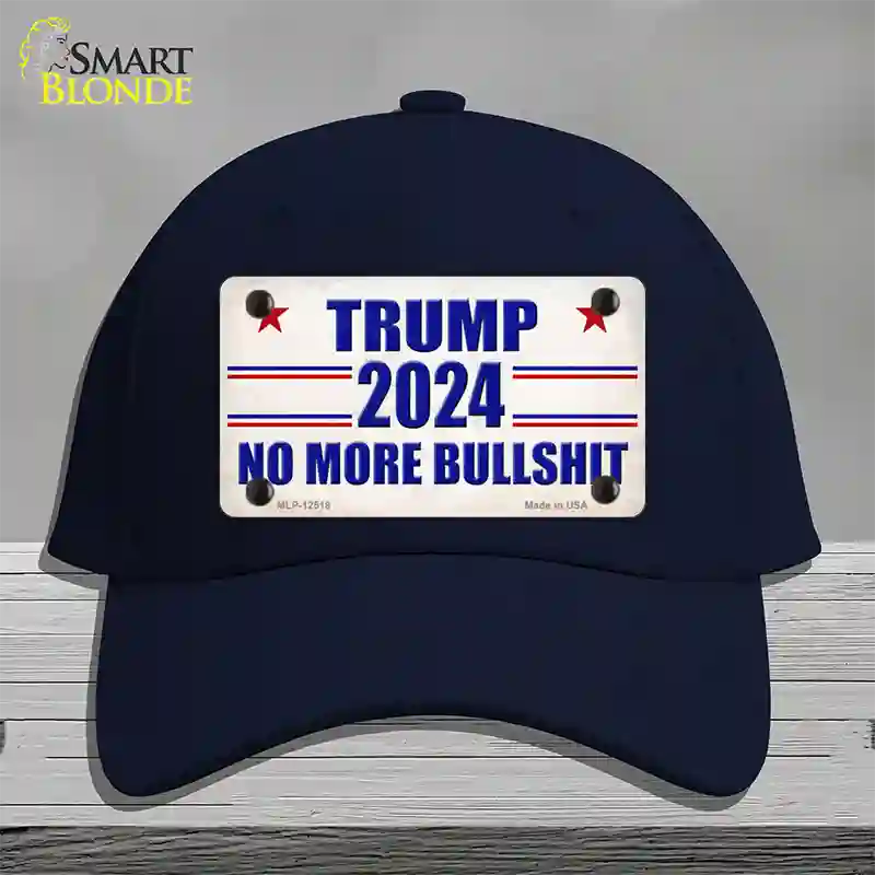 Trump 2024 No More Bullshit Novelty License Plate Hat Cotton / Navy