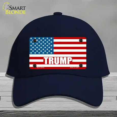 Trump American Flag Novelty License Plate Hat Cotton / Navy