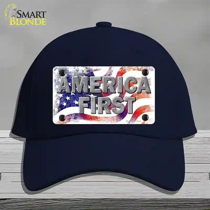 America First Novelty License Plate Hat Cotton / Navy