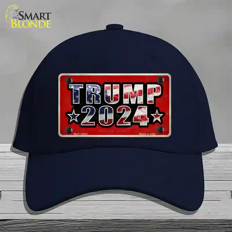 Trump 2024 Flag Novelty License Plate Hat Cotton / Navy