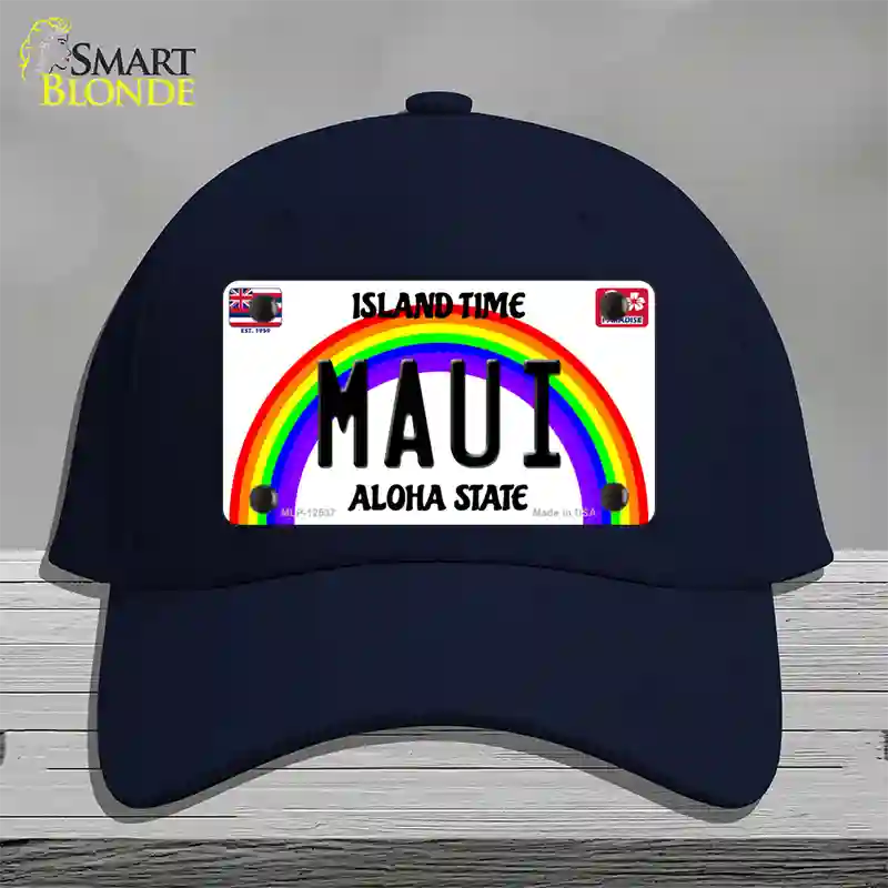 Maui Hawaii Novelty License Plate Hat Cotton / Navy