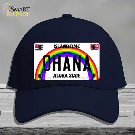 Ohana Hawaii Novelty License Plate Hat Cotton / Navy