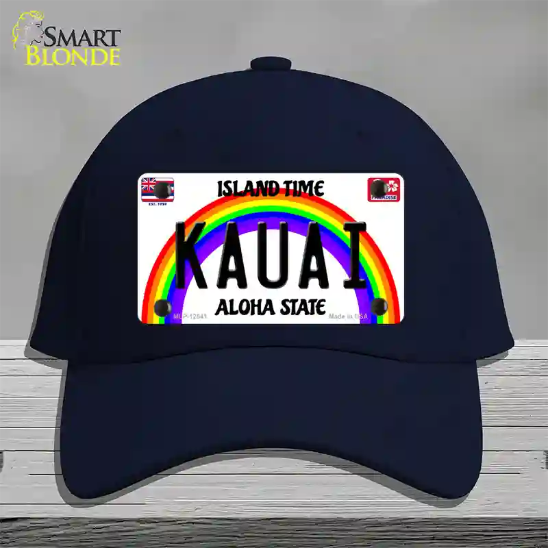 Kauai Hawaii Novelty License Plate Hat Cotton / Navy