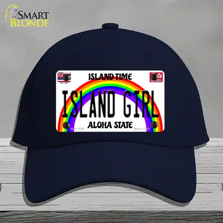 Island Girl Hawaii Novelty License Plate Hat Cotton / Navy