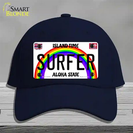 Surfer Hawaii Novelty License Plate Hat Cotton / Navy