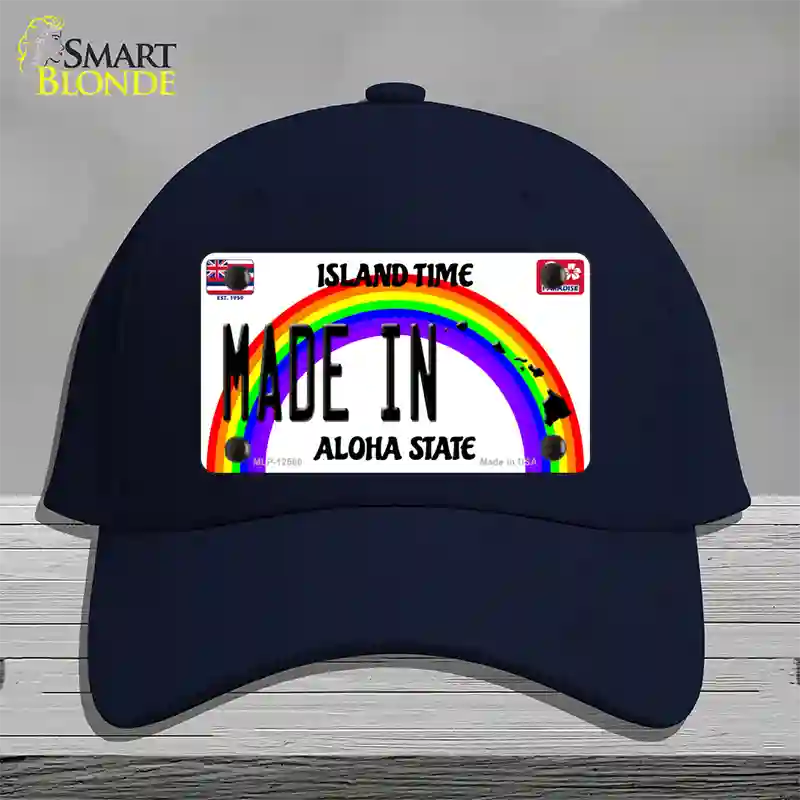 Made In Hawaii Silhouette Novelty License Plate Hat Cotton / Navy