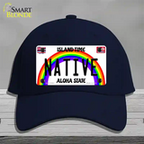 Native Hawaii Novelty License Plate Hat Cotton / Navy