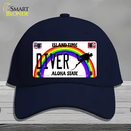 Diver Hawaii Novelty License Plate Hat Cotton / Navy