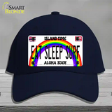 Eat Sleep Surf Hawaii Novelty License Plate Hat Cotton / Navy