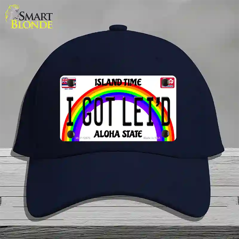 I Got Leid Hawaii Novelty License Plate Hat Cotton / Navy