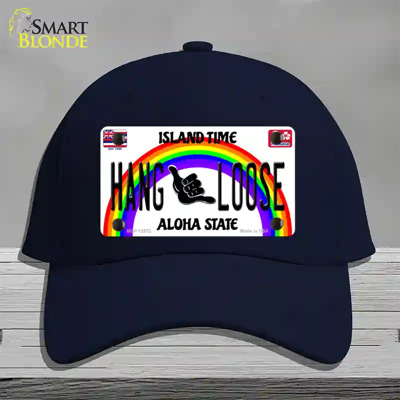 Hang Loose Hawaii Novelty License Plate Hat Cotton / Navy