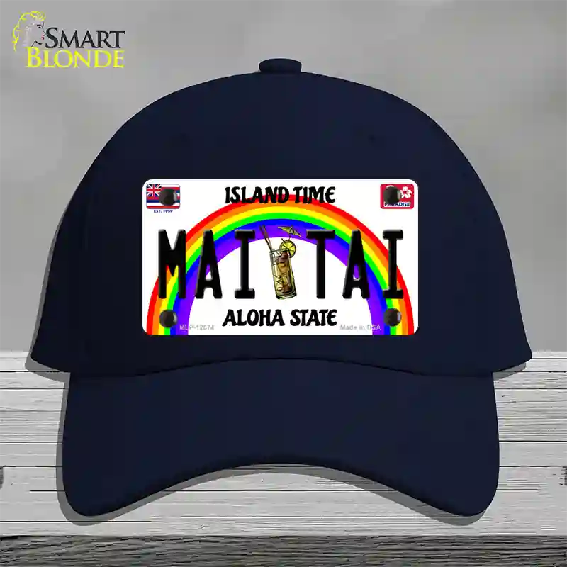 Mai Tai Hawaii Novelty License Plate Hat Cotton / Navy