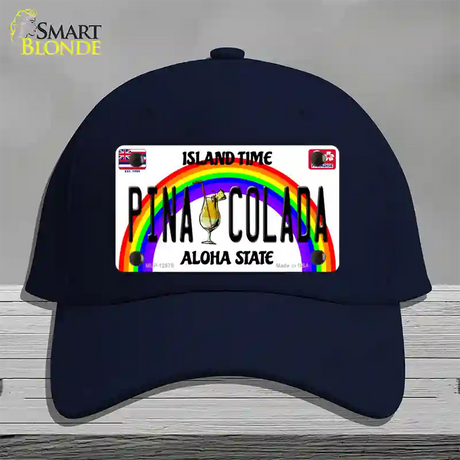 Pina Colada Hawaii Novelty License Plate Hat Cotton / Navy