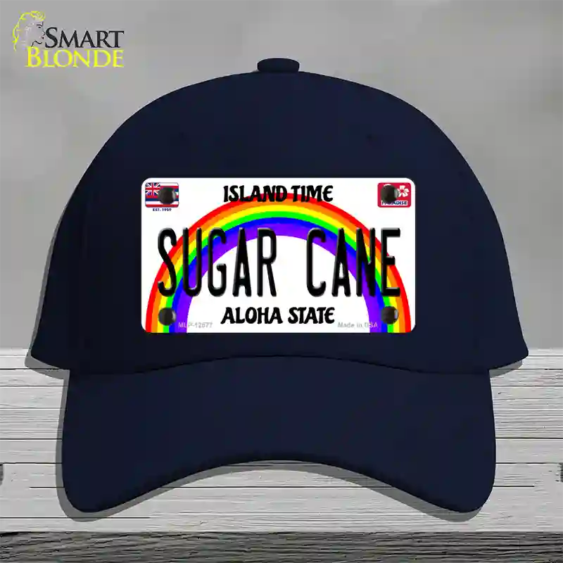 Sugar Cane Hawaii Novelty License Plate Hat Cotton / Navy